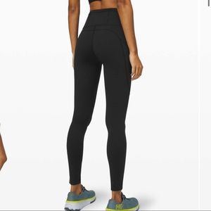 Black Lululemon Fast and Free High-Rise Tight 28"
